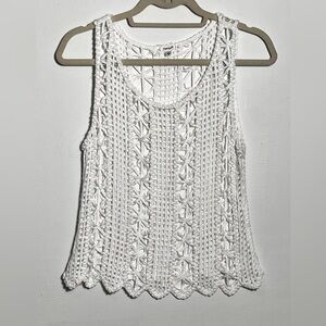 TeenBell White Crochet Tank Top Medium